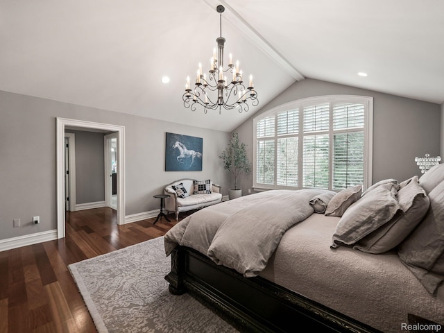 1200 Shipman Blvd, Birmingham, MI 48009 - bedroom featuring a chandelier, dark wood-style floors, and recessed lighting