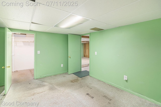 3847 Dwight Dr, Warren, MI 48092 - carpeted spare room with a drop ceiling