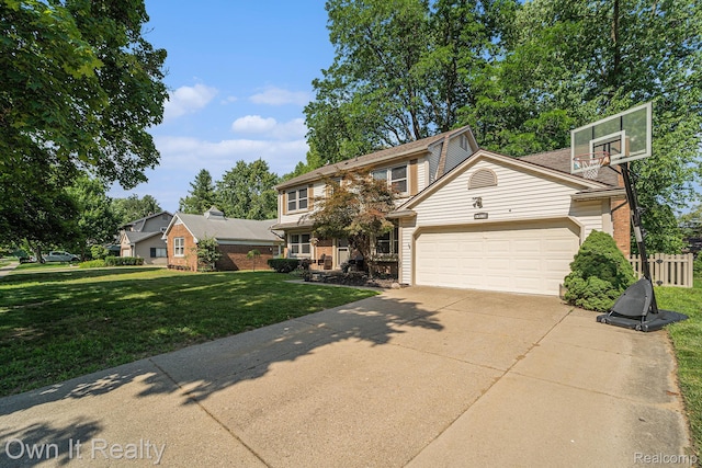 14128 Ellen Dr, Dearborn Heights, MI 48154 - view of front facade featuring an attached garage, driveway, and brick siding