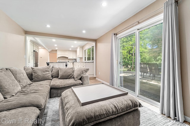 14128 Ellen Dr, Dearborn Heights, MI 48154 - living area featuring recessed lighting and baseboards