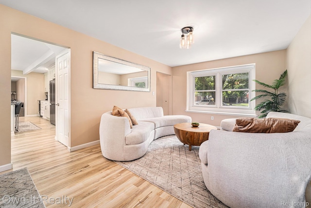 14128 Ellen Dr, Dearborn Heights, MI 48154 - living area featuring light wood finished floors and baseboards