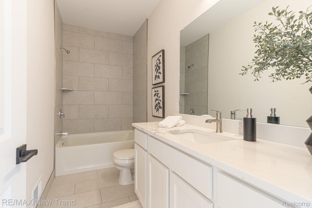 3184 Roma Ct, Wixom, MI 48393 - bathroom featuring vanity, tile patterned flooring, and shower / bath combination