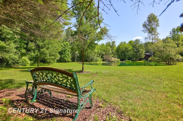 13715 Baldwin Rd, Saginaw, MI 48616 - view of community with a water view and a lawn