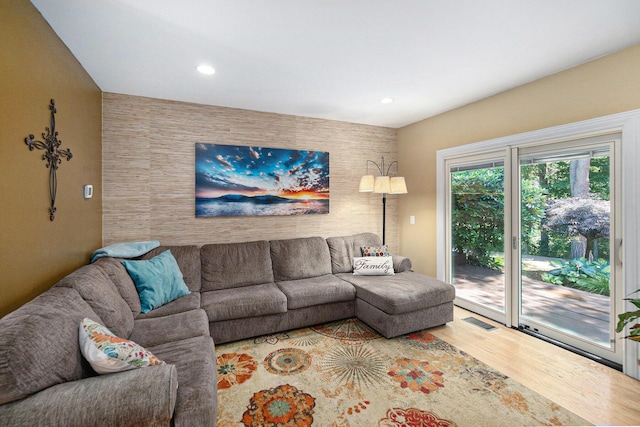 5920 Iris Rd, Ludington, MI 49431 - living area with wood finished floors and recessed lighting