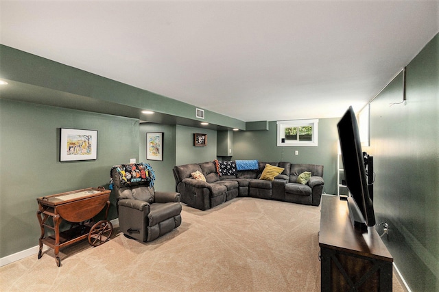 5920 Iris Rd, Ludington, MI 49431 - living area with carpet floors