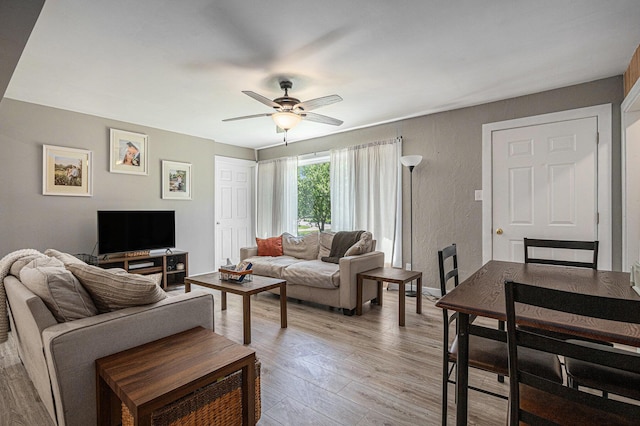 24984 Marcellus Hwy, Dowagiac, MI 49047 - living room featuring ceiling fan and light wood-style floors