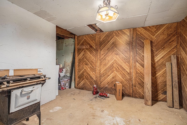 24984 Marcellus Hwy, Dowagiac, MI 49047 - unfurnished dining area with wooden walls