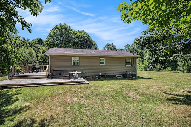 24984 Marcellus Hwy, Dowagiac, MI 49047 - back of property featuring a yard and a wooden deck