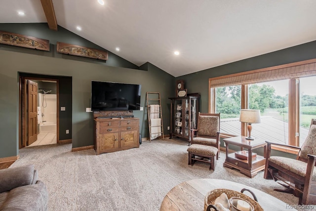 2086 Haines Rd, Lapeer, MI 48446 - living area with light carpet and recessed lighting