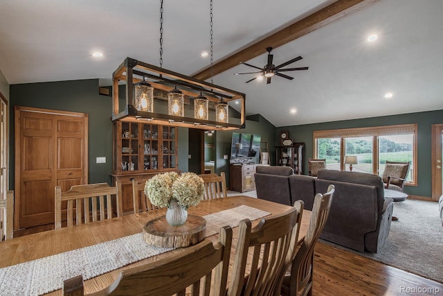 2086 Haines Rd, Lapeer, MI 48446 - dining room with a ceiling fan, wood finished floors, and recessed lighting
