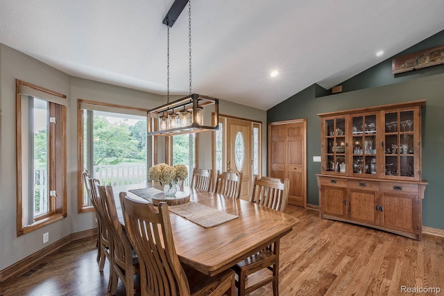 2086 Haines Rd, Lapeer, MI 48446 - dining area with plenty of natural light, light wood finished floors, vaulted ceiling, and recessed lighting