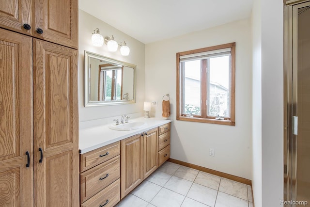 2086 Haines Rd, Lapeer, MI 48446 - bathroom featuring vanity and tile patterned floors
