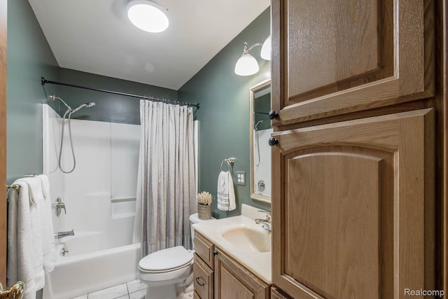 2086 Haines Rd, Lapeer, MI 48446 - full bathroom with shower / bath combo with shower curtain, vanity, and tile patterned flooring
