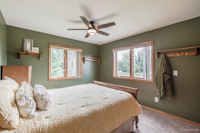 2086 Haines Rd, Lapeer, MI 48446 - carpeted bedroom featuring multiple windows and ceiling fan