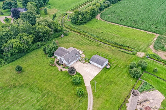 2086 Haines Rd, Lapeer, MI 48446 - aerial view of sparsely populated area with rows of crops