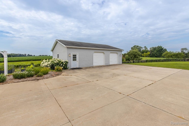 2086 Haines Rd, Lapeer, MI 48446 - detached garage featuring a view of countryside