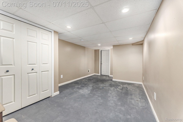 41455 Clinton Grove Dr, Clinton Township, MI 48038 - finished basement with recessed lighting and a drop ceiling