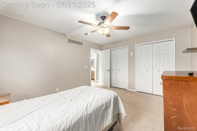 41455 Clinton Grove Dr, Clinton Township, MI 48038 - carpeted bedroom featuring multiple closets and ceiling fan