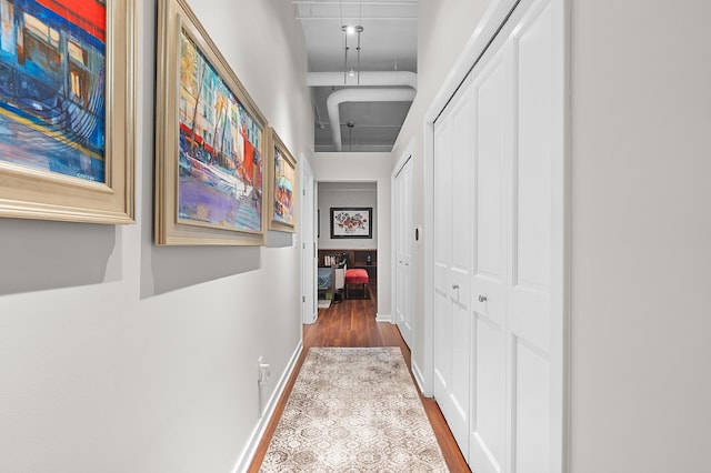 125 S Kalamazoo Mall Unit 603, Kalamazoo, MI 49007 - hall with wood finished floors and attic access