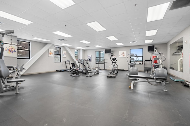 125 S Kalamazoo Mall Unit 603, Kalamazoo, MI 49007 - exercise room with a paneled ceiling