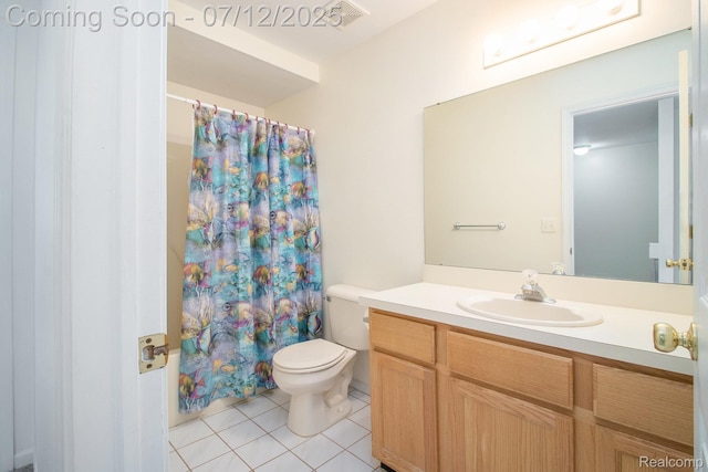 7924 Meadow Dr, Waterford, MI 48329 - bathroom with tile patterned floors, vanity, and a shower with shower curtain