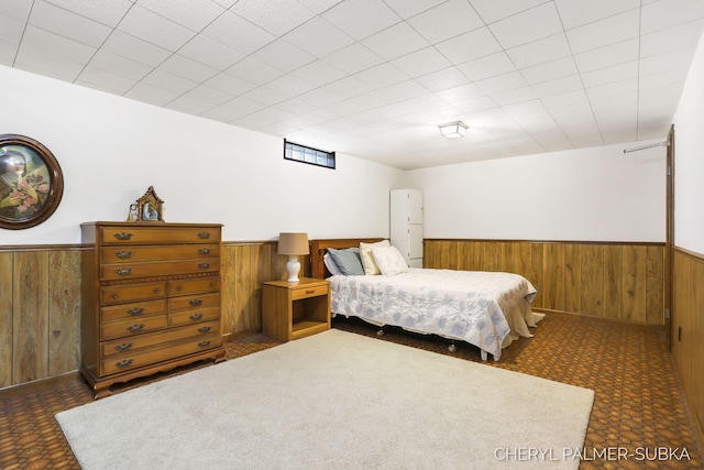 1838 Kings Ct, Muskegon, MI 49445 - bedroom with a wainscoted wall and wooden walls