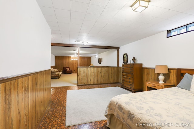 1838 Kings Ct, Muskegon, MI 49445 - bedroom with wood walls and wainscoting