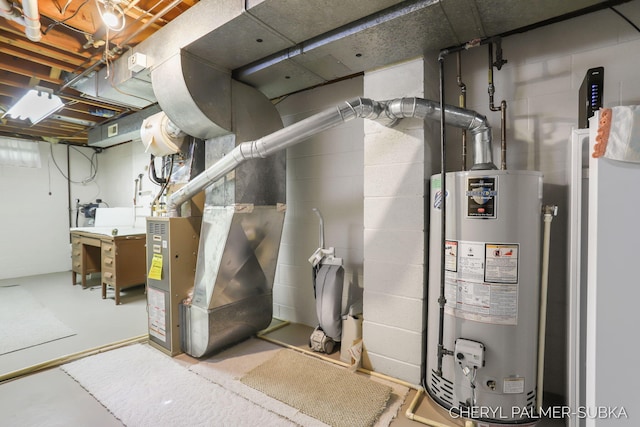 1838 Kings Ct, Muskegon, MI 49445 - utility room featuring water heater and heating unit
