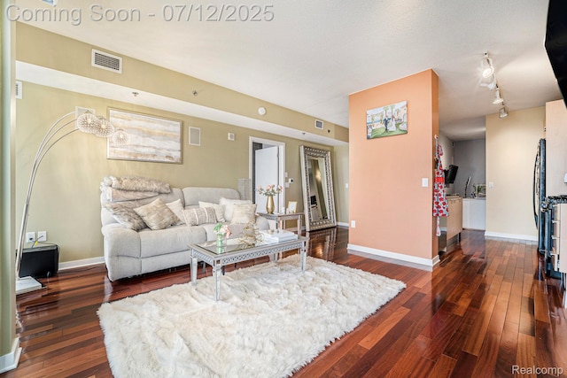 432 S Washington Ave Unit 802, Royal Oak, MI 48067 - living area with dark wood finished floors and track lighting
