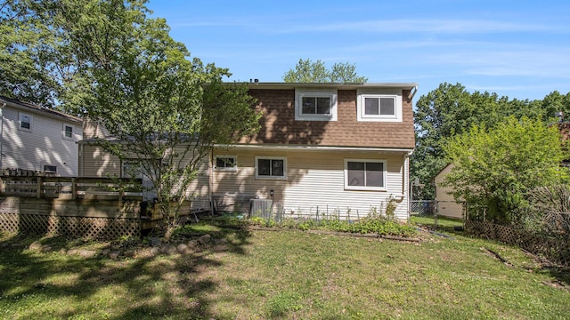 1796 Norfolk Ave, Ypsilanti, MI 48198 - back of property with a wooden deck and roof with shingles