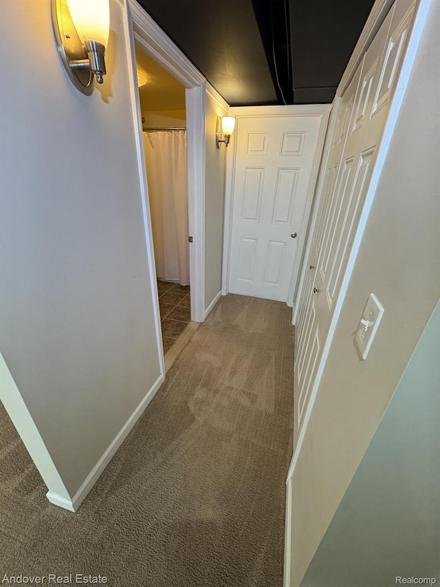 8213 Bayberry Ct, Dexter, MI 48130 - hall with carpet flooring and baseboards