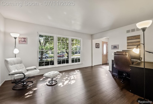 2686 Orbit Dr, Lake Orion, MI 48360 - living room with an office area and wood finished floors