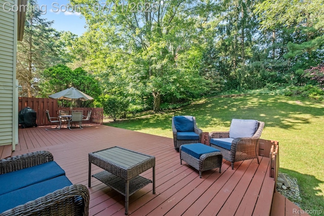 2686 Orbit Dr, Lake Orion, MI 48360 - deck featuring a yard and outdoor dining space