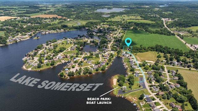10501 Somerset Rd, Cement City, MI 49233 - aerial overview of property's location featuring a nearby body of water