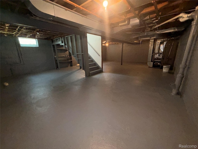 5565 Oldtown St, Detroit, MI 48224 - basement with stairs and heating unit