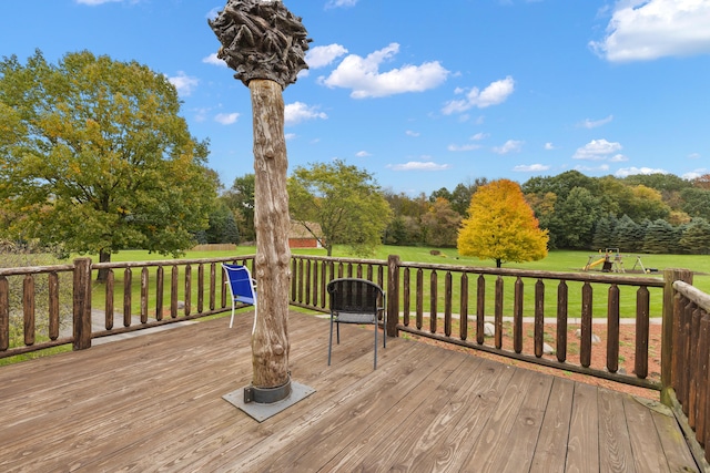 4700 Raap Rd, Bruce, MI 48065 - wooden terrace with a yard