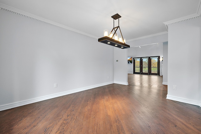 4700 Raap Rd, Bruce, MI 48065 - empty room with dark wood-style floors and crown molding