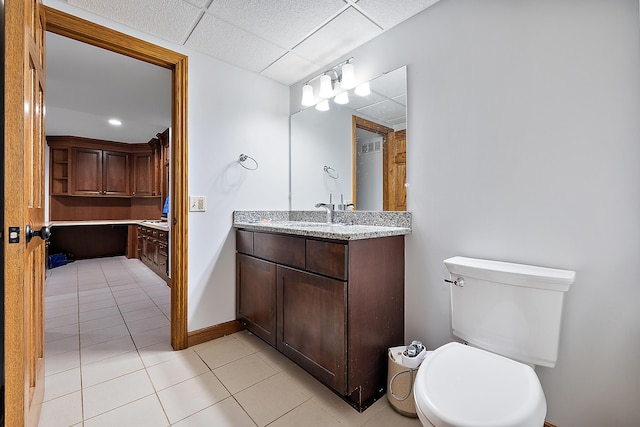 4700 Raap Rd, Bruce, MI 48065 - bathroom with tile patterned flooring, vanity, and a paneled ceiling