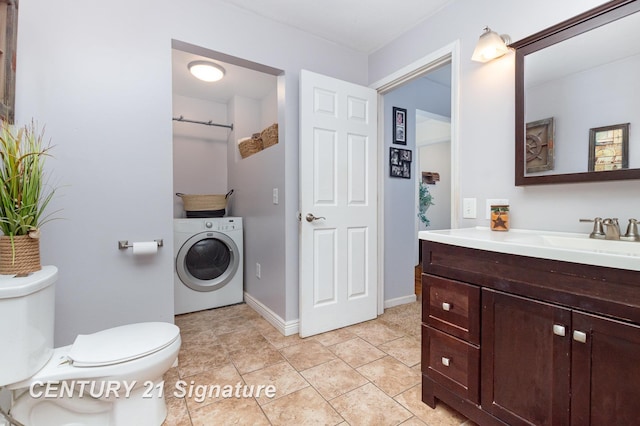 7320 N River Rd, Freeland, MI 48623 - bathroom with washer / dryer and vanity