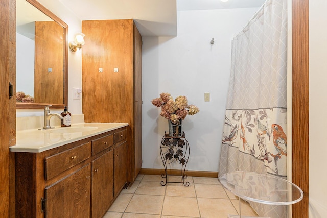 1818 Greenbriar Dr, Portage, MI 49024 - full bath with vanity and tile patterned floors