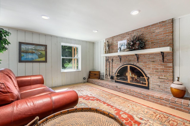 1818 Greenbriar Dr, Portage, MI 49024 - living room with a fireplace and carpet flooring