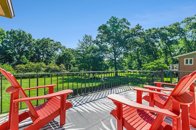1818 Greenbriar Dr, Portage, MI 49024 - deck featuring view of scattered trees