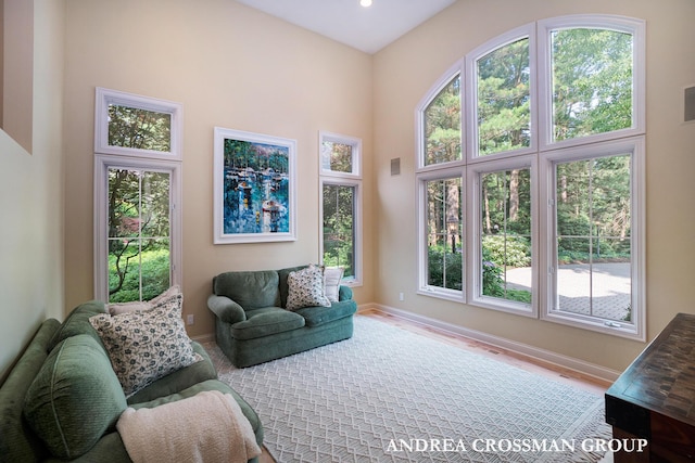 41 Bay Meadows Dr, Holland, MI 49424 - living area with plenty of natural light, a high ceiling, wood finished floors, and recessed lighting