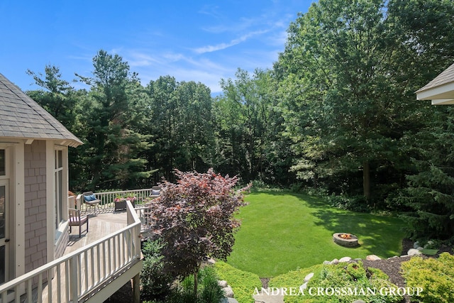 41 Bay Meadows Dr, Holland, MI 49424 - view of green lawn with a fire pit