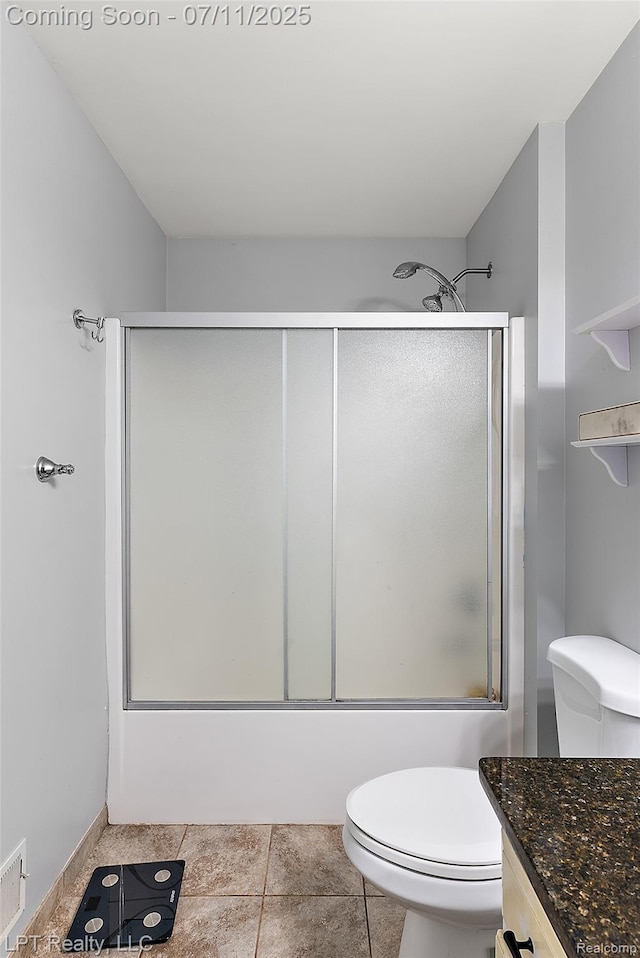17952 Marsal Dr, Macomb, MI 48042 - bathroom with vanity, tile patterned flooring, and shower / bath combination with glass door