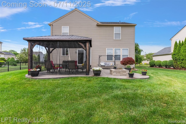 17952 Marsal Dr, Macomb, MI 48042 - rear view of property with a gazebo and a patio area