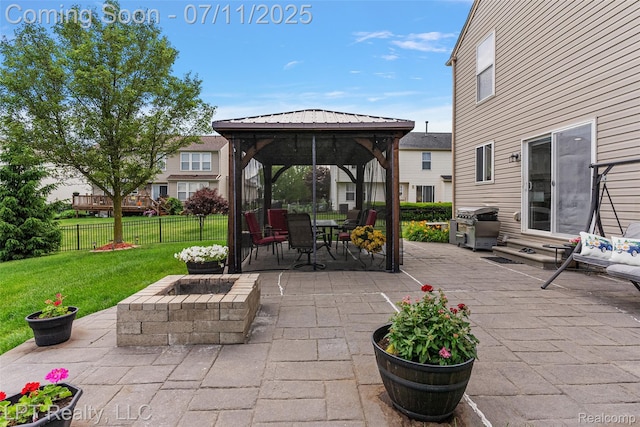 17952 Marsal Dr, Macomb, MI 48042 - view of patio featuring a gazebo and grilling area