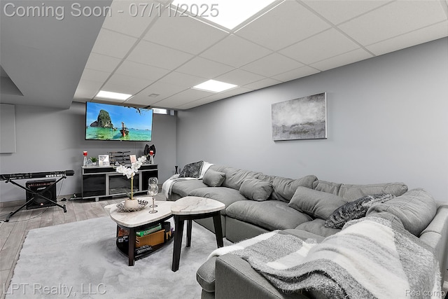 17952 Marsal Dr, Macomb, MI 48042 - living room with a drop ceiling and wood finished floors