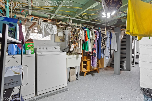 3831 Casmere St, Hamtramck, MI 48212 - below grade area featuring washing machine and dryer