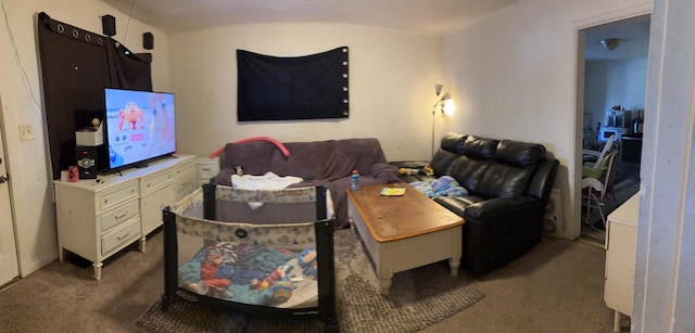 1016 Villa Ct, Benton Harbor, MI 49022 - living room featuring carpet and lofted ceiling